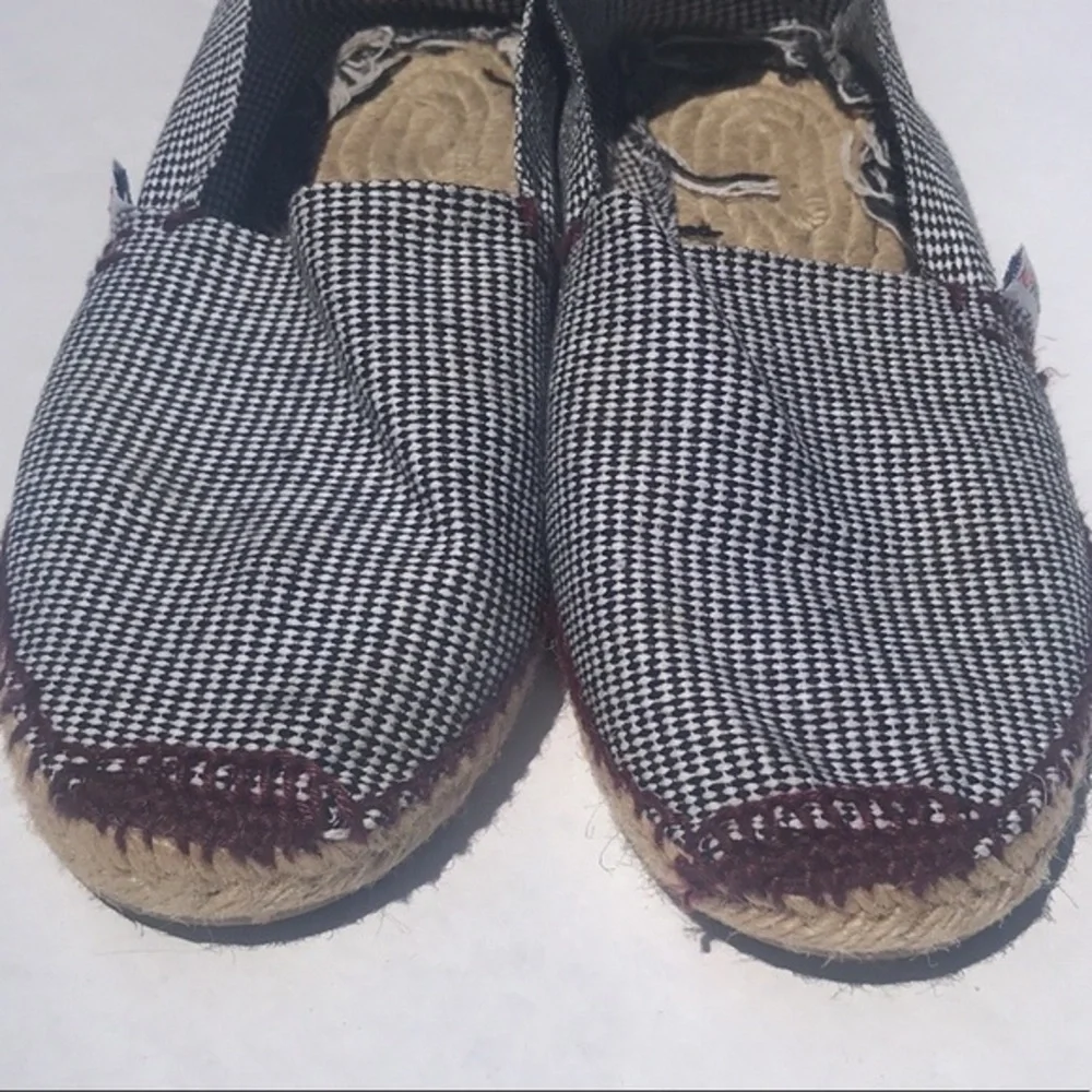 Handmade Spanish Espadrilles Gingham Brown/White‎
